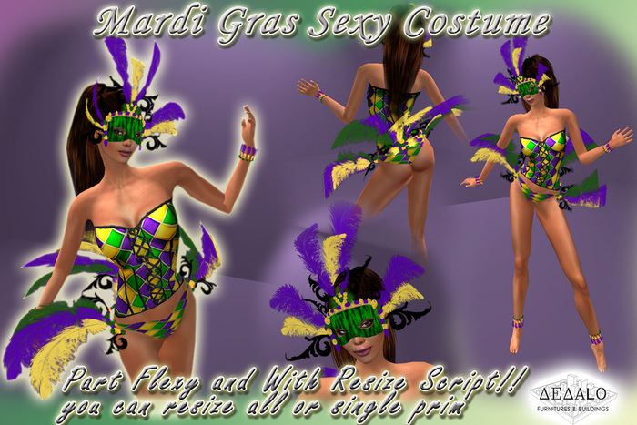 Second Life Marketplace - Mardi Gras Sexy Outfit * SPECIAL PRICE Mardi